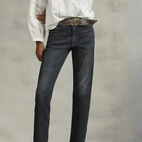Anthropologie Pilcro 28T NWT Black The Selvedge Vintage Straight Jeans 28 TALL - Picture 4 of 4